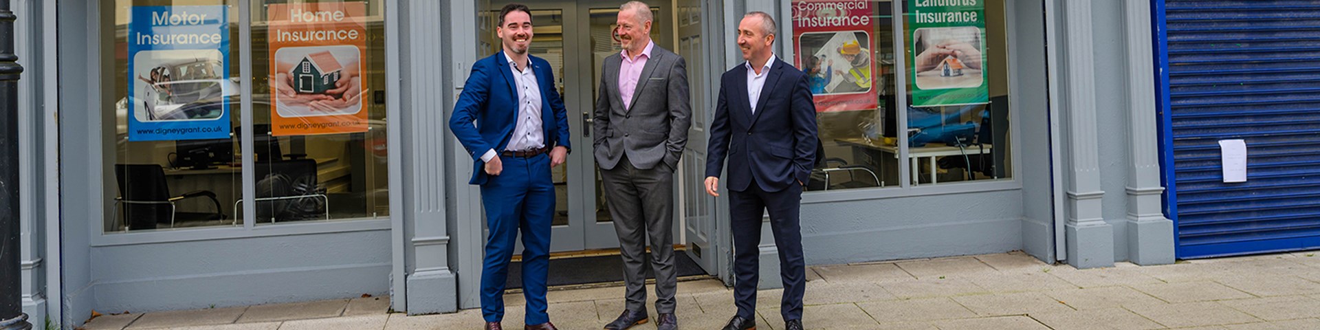 Digney Grant new hire Barry Fox outside their office in Newry